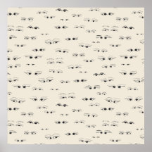 Ojos divertidos con tinta dibujando un patrón de a