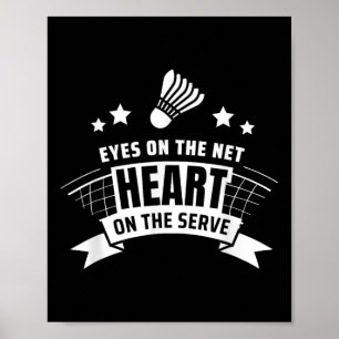 Póster Ojos En El Corazón De La Red En El Badminton De Si