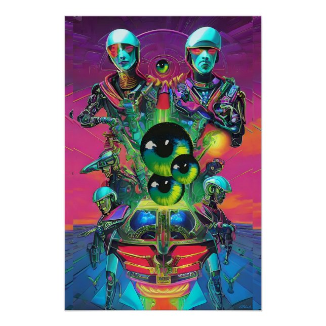 Póster Ojos jugosos vuelan a los cielos acérrimos (Anverso)