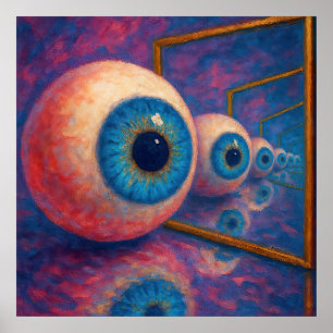 Póster “Ojos más allá de la eternidad" - Un retrato surre