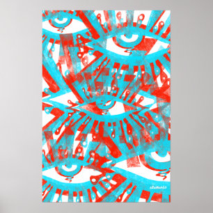Póster Ojos Reeated
