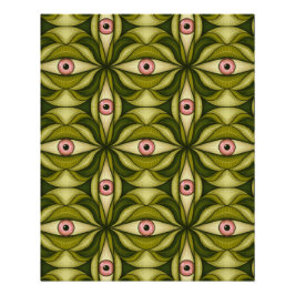 Póster Ojos Rosa Y Verdes, Patrón Botánico