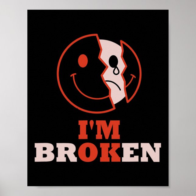 Póster Ok, soy Broken Mental Health Awareness Invisible I (Frente)