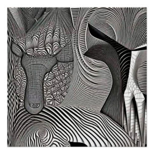 Póster Okapi en camuflaje