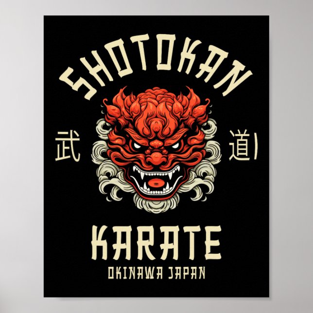 Póster Okinawa Japón Dojo Shotokan Karate (Frente)