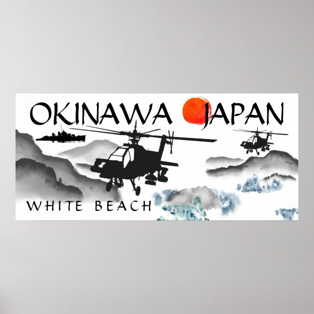 Póster Okinawa, Japón, Ejército de Playa Blanca (Frente)