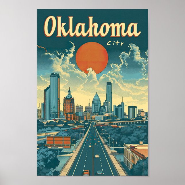 Póster Oklahoma City USA Famoso lugar de viaje (Frente)