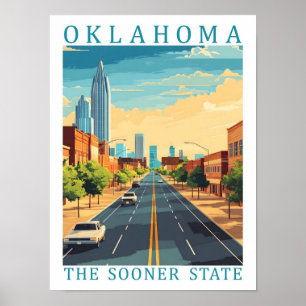 Póster Oklahoma, el lugar de viaje más pronto del estado 