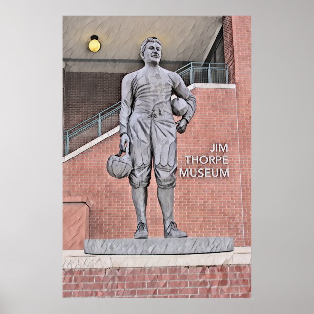 Póster Oklahoma Jim Thorpe Museo Estatua acuática (Frente)