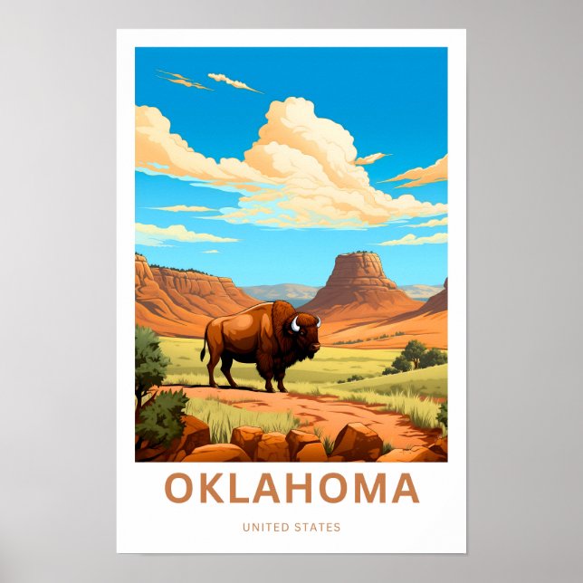 Póster Oklahoma United States Travel Print (Frente)
