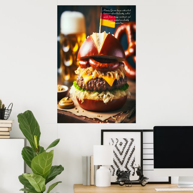Póster Oktoberfest Burger Feast 24x36 (Oficina en casa)