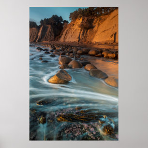 Póster Ola a lo largo de la playa, California
