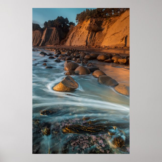 Póster Ola a lo largo de la playa, California (Frente)