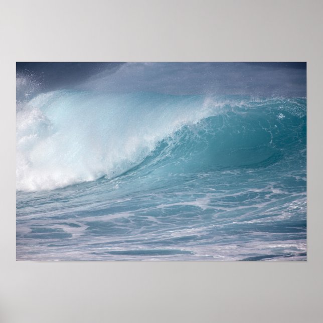 Póster Ola azul chocando, Maui, Hawái, EE. UU. 2 (Frente)