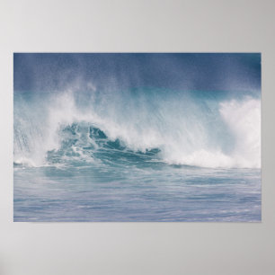 Póster Ola azul chocando, Maui, Hawái, EE. UU. 3