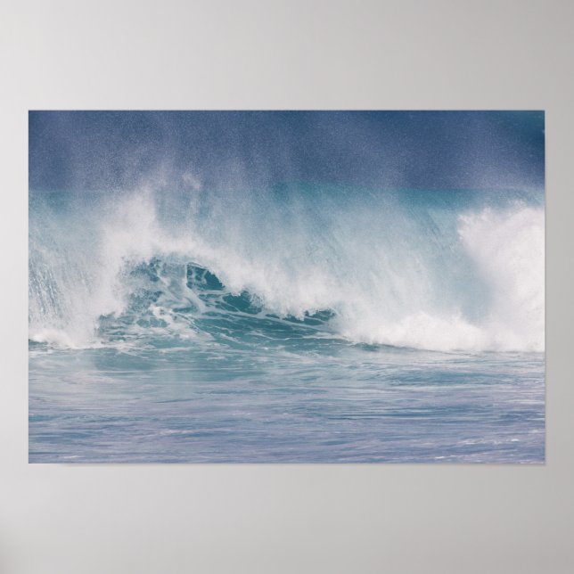 Póster Ola azul chocando, Maui, Hawái, EE. UU. 3 (Frente)