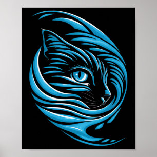 Póster Ola Azul De Gato Para Kamala 47 Damas Graciosas De