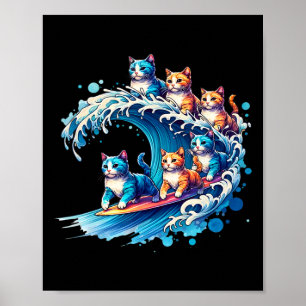 Póster Ola Cuta De Gatos Azules Para Kamala Graciosa 2