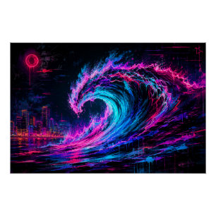 Póster Ola de agua del océano