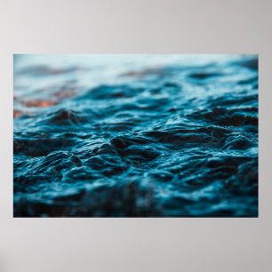 PÓSTER OLA DE AGUA EN FOTOGRAFÍA CERRADA