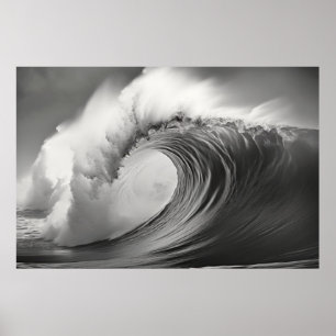 Póster Ola de Curva Océano Fuerza Naturaleza Marítimo