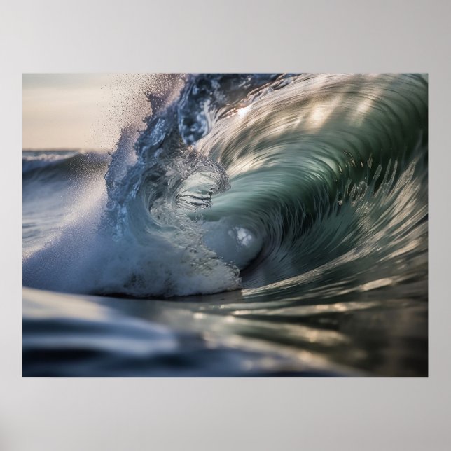 Póster Ola de surf océano (Frente)