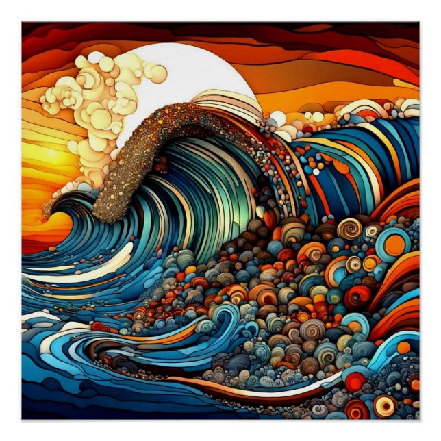 Póster Ola de tsunami (Anverso)