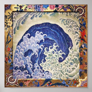 Póster Ola Femenina, Hokusai