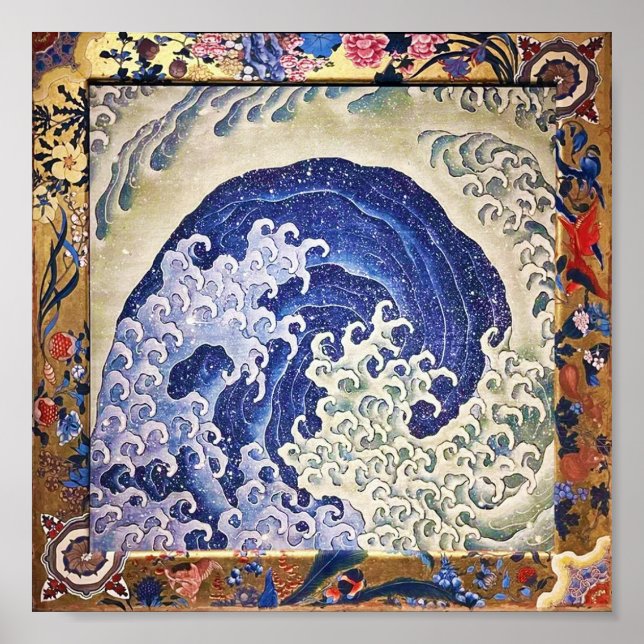 Póster Ola Femenina, Hokusai (Frente)