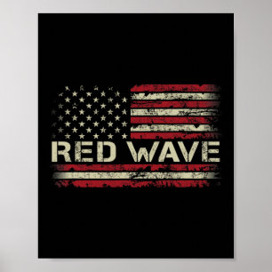 Póster Ola Roja Usa Elección 2025 Republicano Americana F