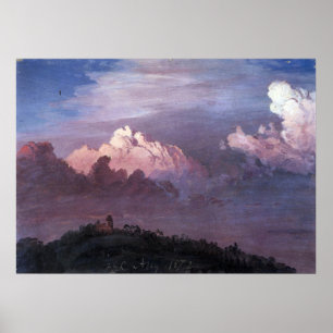 Póster Olana en las nubes por la iglesia de Federico