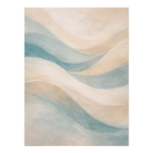 Póster Olas abstractas suaves Arte de pared minimalista p