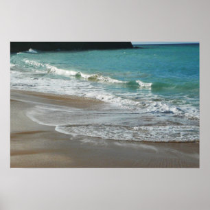 Póster Olas acariciando la playa Océano azul turquesa