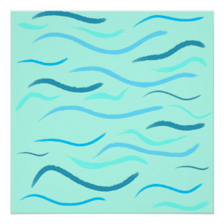 Póster Olas azules del océano