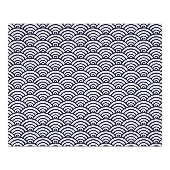 Póster Olas azules japonesas Mar de Seigaiha (Anverso)