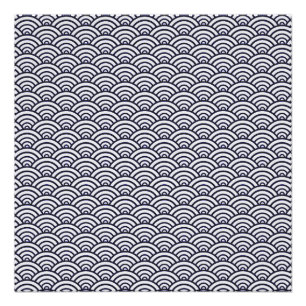 Póster Olas Azules Japonesas Seigaiha Mar
