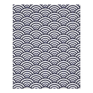 Póster Olas Azules Japonesas Seigaiha Mar