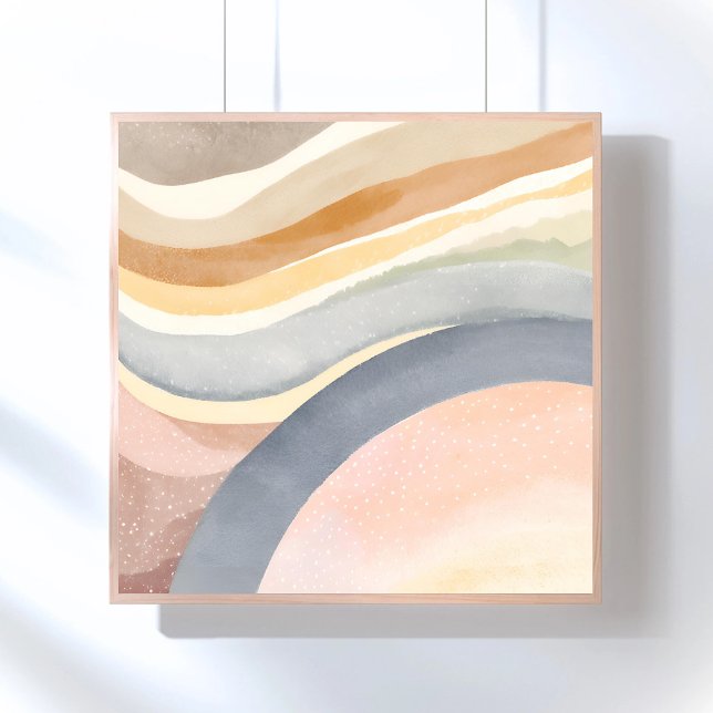 Póster Olas contemporáneas | Acuarela moderna neutral (Subido por el creador)