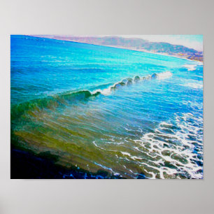 Póster Olas de Acuarela