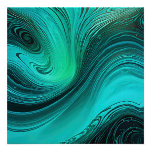 Póster Olas de aguas azules "Tarifa"