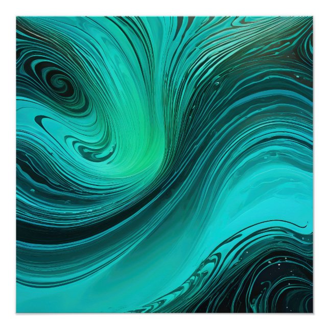 Póster Olas de aguas azules "Tarifa" (Anverso)