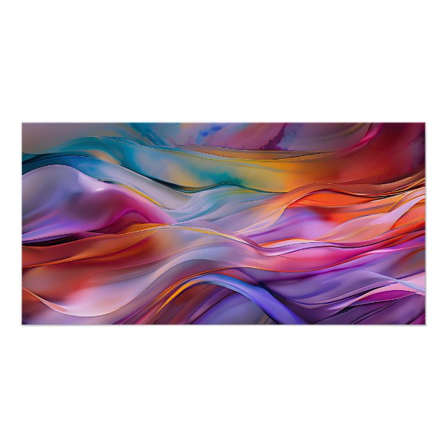 Póster "Olas de ensueño" arte abstracto contemporáneo (Anverso)