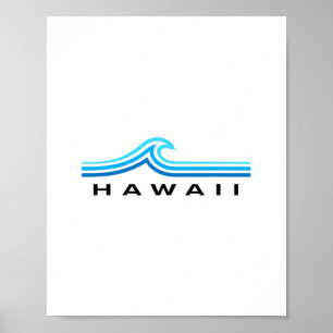 Póster Olas de Hawái Vintage Hombres Mujeres Niños Recuer