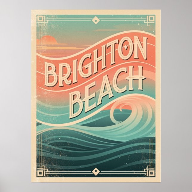 Póster Olas de la playa de Brighton (Frente)