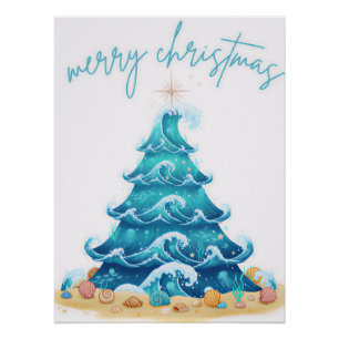 Póster olas de navidad