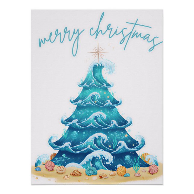 Póster olas de navidad (Anverso)
