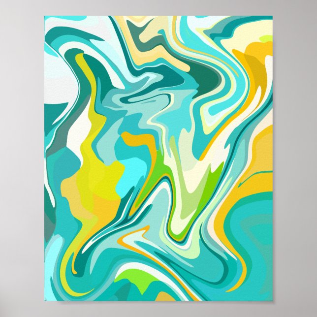 Póster Olas de Océano Vibrantes (Frente)