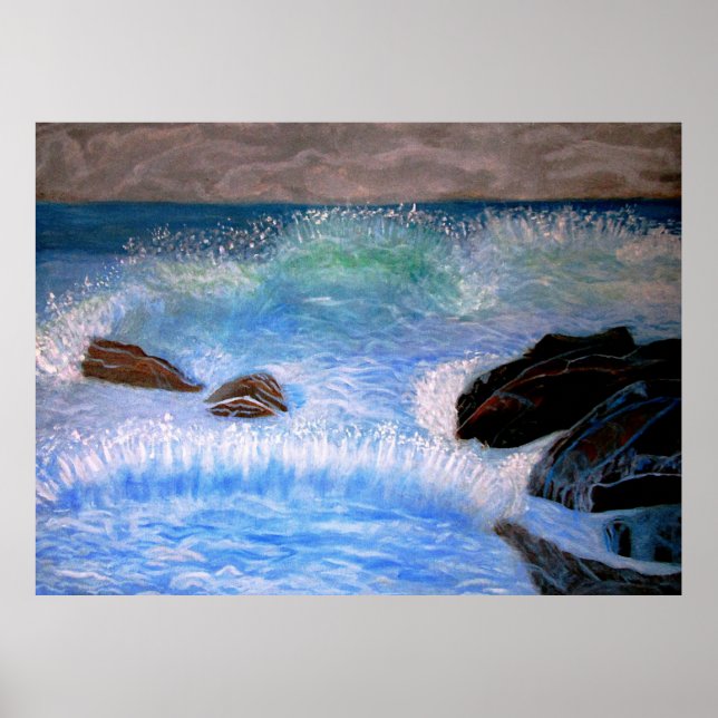 PÓSTER OLAS DE ROMPIMIENTO EN EL MAR (Frente)