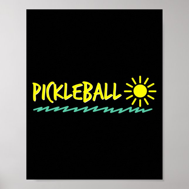 Póster Olas de sol y manga larga de pickleball  (Frente)