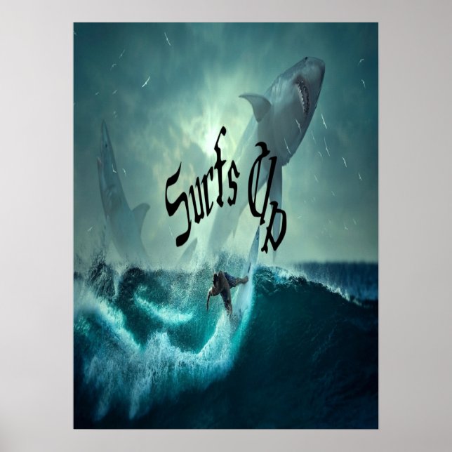Póster Olas de tíos surfistas de California (Frente)